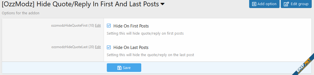 [OzzModz] Hide Quote Reply Buttons In Thread  hide_quote_options.png