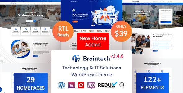 Braintech - Technology & IT Solutions WordPress Theme - Technology WordPress