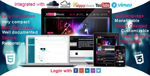 XTEND Music - Multilanguage site for DJs & Band - CodeCanyon Item for Sale