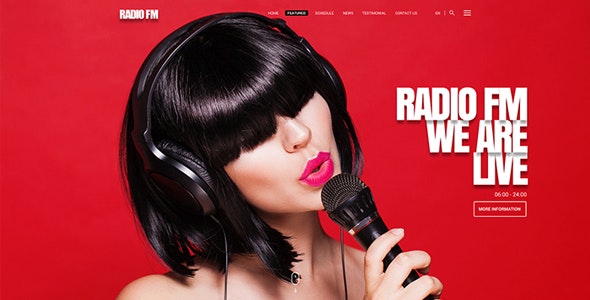 Radio FM HTML Bootstrap Template - Music and Bands Entertainment