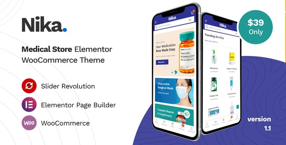 Nika - Medical Elementor WooCommerce Theme - WooCommerce eCommerce